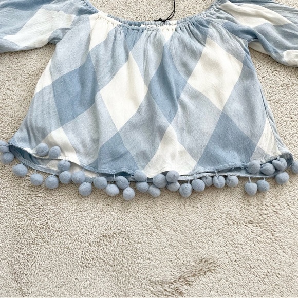 Tularosa alexa off shoulder plaid top xs - Picture 3 of 6